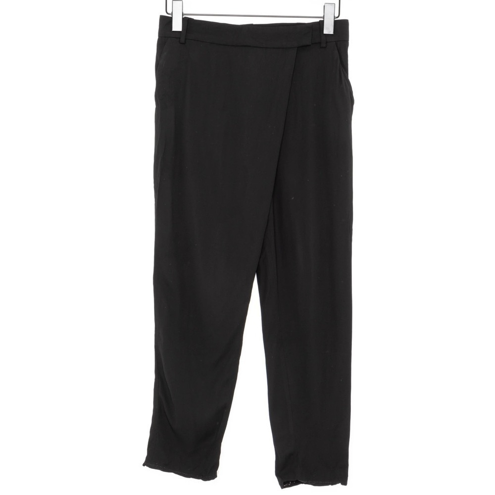 COS Black wrap front cropped trousers size 4